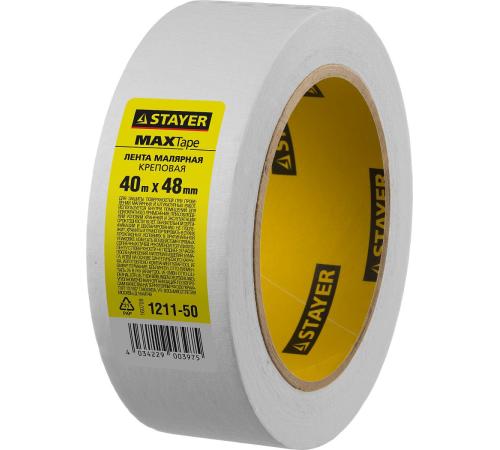 STAYER MAXTape 48 мм х 40 м, креповая, малярная лента, MASTER (1211-50)