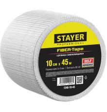 STAYER FIBER-Tape, 10 см х 45 м, 3 х 3 мм, самоклеящаяся серпянка, Professional (1246-10-45)