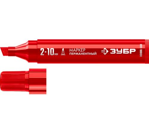 ЗУБР МП-1000К красный, 2-10 мм, клиновидный перманентный маркер (06333-3)