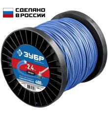 ЗУБР ЗВЕЗДА, 2.4 мм, 400 м, леска для триммера, Профессионал (71025-2.4)