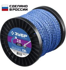 ЗУБР ВИТОЙ КВАДРАТ, 3.0 мм, 230 м, леска для триммера, Профессионал (71035-3.0)