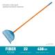 GRINDA PL-22 FIBER, 430 х 40 х 1460 мм, 22 зубца, ударопрочный пластик, фибергласовый черенок, грабли веерные пластиковые, PROLine (421818)