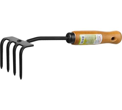 GRINDA ProLine 64х100х270 мм, 4-х зубые, деревянная ручка, садовые грабли (421515)