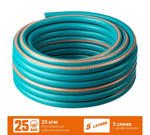 GRINDA EXPERT 5, 1″ 25 м, 25 атм, пятислойный, текстильное армирование, поливочный шланг, PROLine (429007-1-25)