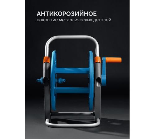 GRINDA HRK-25, шланг 25м x 1/2″, поливочный набор 4 предмета, стальные опоры, катушка со шлангом в комплекте ProLine (428460)