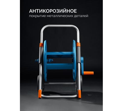 GRINDA HCK-25, шланг 25м x 1/2″, поливочный набор 4 предмета, усиленные колеса, телескопическая ручка, катушка со шлангом в комплект ProLine (428461)