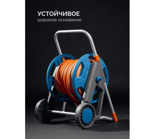 GRINDA HCK-25, шланг 25м x 1/2″, поливочный набор 4 предмета, усиленные колеса, телескопическая ручка, катушка со шлангом в комплект ProLine (428461)