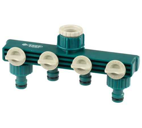 RACO ORIGINAL, 1/2″ - 3/4″, четырехканальный, с внутренней резьбой, из ABS пластика, поливочный распределитель (4250-55258C)