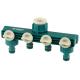 RACO ORIGINAL, 1/2″ - 3/4″, четырехканальный, с внутренней резьбой, из ABS пластика, поливочный распределитель (4250-55258C)