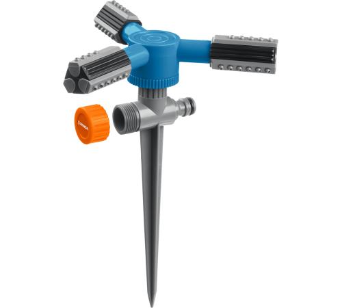 GRINDA RR-P, 75 м, 2 полив, 3 сопла, на пике, ударопрочный пластик, круговой распылитель, PROLine (40341)