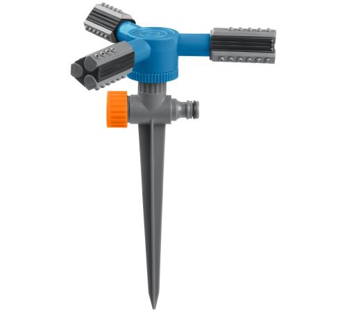 GRINDA RR-P, 75 м, 2 полив, 3 сопла, на пике, ударопрочный пластик, круговой распылитель, PROLine (40341)