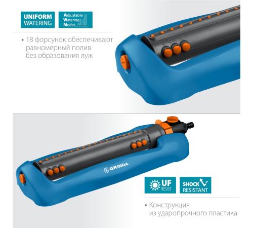 GRINDA RO-18P, 18 форсунок, ударопрочный пластик, веерный распылитель, PROLine (429341)