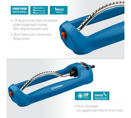 GRINDA RO-18, 18 форсунок, ударопрочный пластик, веерный распылитель, PROLine (429345)