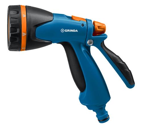 GRINDA B-8, 8 режимов, курок сзади, двухкомпонентный, поливочный пистолет, PROLine (429110)