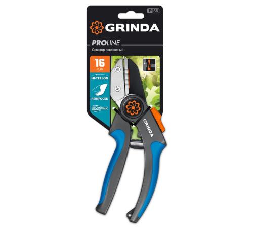 GRINDA P-56, 205 мм, легированная сталь, двухкомпонентные рукоятки, контактный секатор, PROLine (423456)