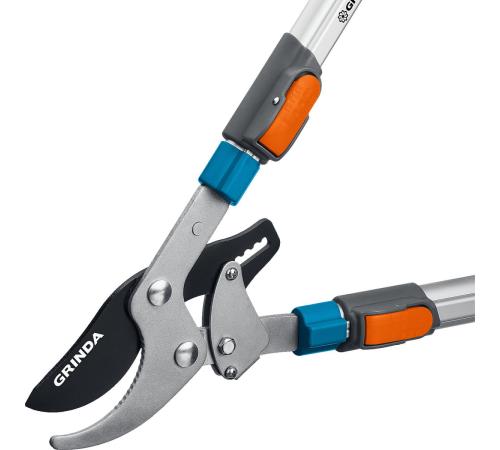 GRINDA TX-980, 645 - 885 мм, высокоуглеродистая сталь, закаленные лезвия, храповый механизм, телескопический, плоскостной сучкорез, PROLine (424515)