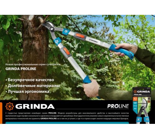 GRINDA TX-980, 645 - 885 мм, высокоуглеродистая сталь, закаленные лезвия, храповый механизм, телескопический, плоскостной сучкорез, PROLine (424515)