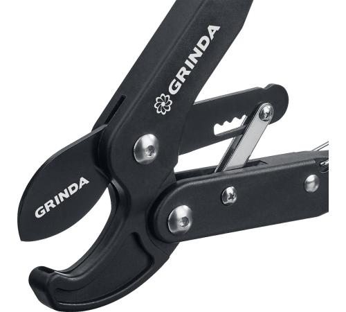 GRINDA C-410A, длина 410 мм, лезвия из высокоуглеродистой стали, композитные рукоятки, храповый механизм, контактный сучкорез, PROLine (424520)