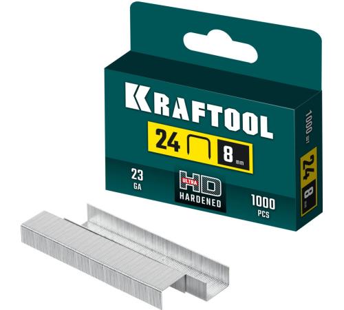 KRAFTOOL скобы тип 24, 8 мм, калибр 23GA. 1000 шт (31724-08)