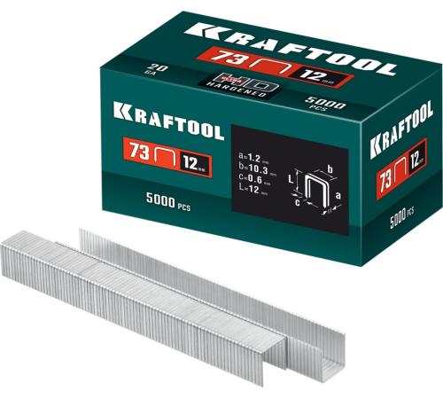 KRAFTOOL скобы тип 73, 12 мм, калибр 20GA. 5000 шт (31773-12)