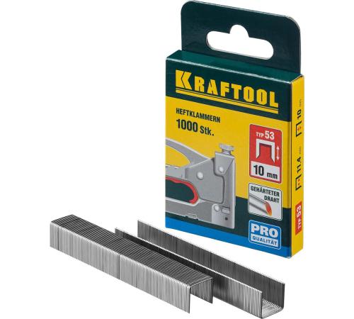 KRAFTOOL скобы тип 53 (A/10/JT21), 10 мм, калибр 23GA. 1000 шт (31670-10)