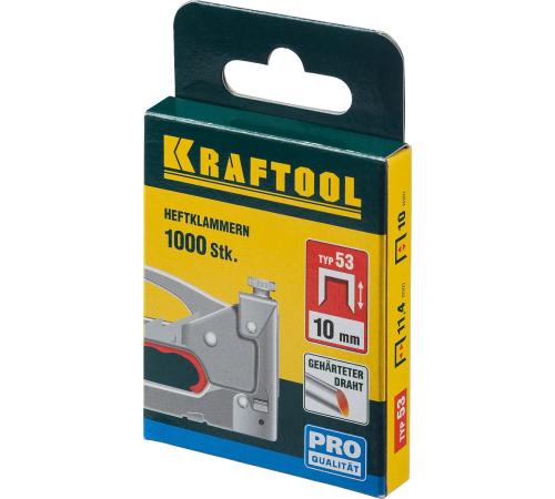 KRAFTOOL скобы тип 53 (A/10/JT21), 10 мм, калибр 23GA. 1000 шт (31670-10)