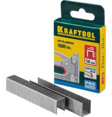 KRAFTOOL скобы тип 53 (A/10/JT21), 14 мм, калибр 23GA. 1000 шт (31670-14)