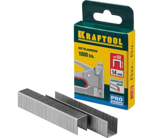 KRAFTOOL скобы тип 53 (A/10/JT21), 14 мм, калибр 23GA. 1000 шт (31670-14)