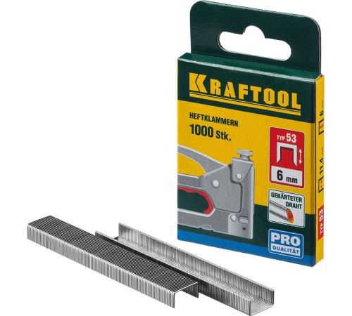 KRAFTOOL скобы тип 53 (A/10/JT21), 18 мм, калибр 23GA. 1000 шт (31670-18)