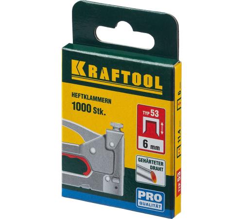 KRAFTOOL скобы тип 53 (A/10/JT21), 18 мм, калибр 23GA. 1000 шт (31670-18)