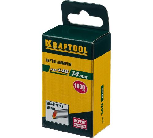 KRAFTOOL скобы тип 140 (G/11/57), 14 мм, калибр 20GA. 1000 шт (31680-14)
