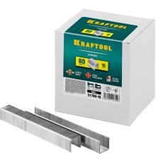 KRAFTOOL скобы тип 80 (BeA/Prebena A/Senco AT), 16 мм, калибр 21GA. 5000 шт (31780-16)