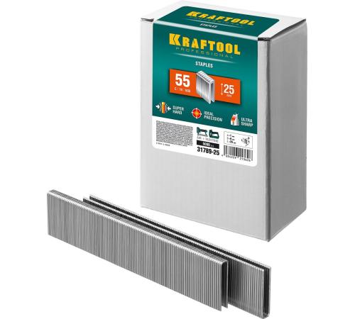 KRAFTOOL скобы тип 55 (90/C), 25 мм, калибр 18GA. 5000 шт (31789-25)