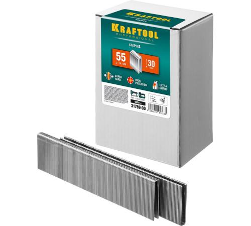 KRAFTOOL скобы тип 55 (90/C), 30 мм, калибр 18GA. 5000 шт (31789-30)