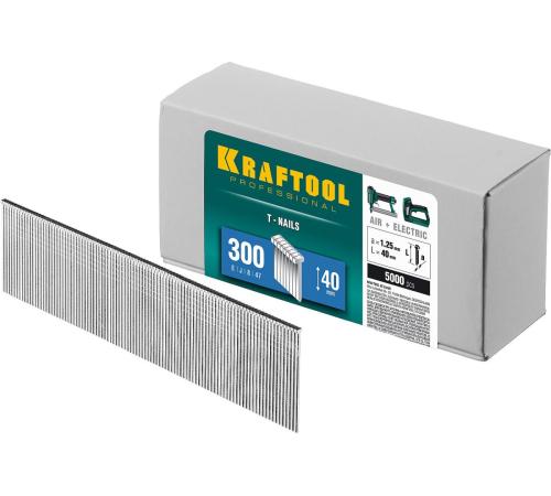 KRAFTOOL гвозди тип 300 (47/J/ F), 40 мм, калибр 18GA. 5000 шт (31785-40)
