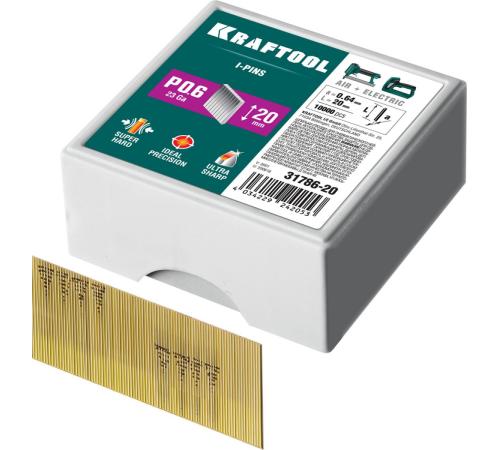 KRAFTOOL шпильки тип P0.6, 20 мм, калибр 23GA. 10 000 шт (31786-20)