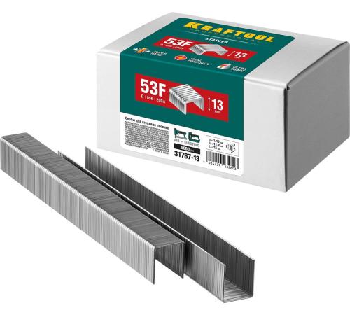 KRAFTOOL скобы тип 53F (D/056), 13 мм, калибр 23GA. 5000 шт (31787-13)