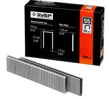ЗУБР скобы тип 55 (90/C), 30 мм, калибр 18GA. 2500 шт. Профессионал (31855-30)