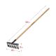 GRINDA GS-10 WOOD, 320 х 95 х 1300 мм, 10 витых зубцов, углеродистая сталь, антикор. покрытие, черенок дерев. высш. сорт, садовые грабли (39581-10)