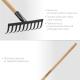 GRINDA GT-10 WOOD, 260 х 80 х 1300 мм, 10 прямых зубцов, углерод. сталь, антикор. покрытие, черенок дерев. высш. сорт, садовые грабли (39583-10)