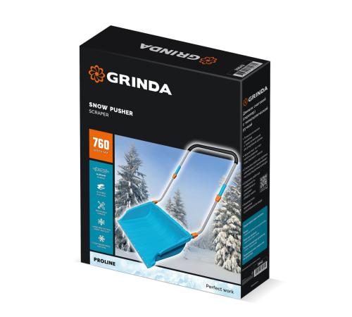 GRINDA TELESCOPIC, снеговой движок (скрепер), с телескопической ручкой, пластиковый ковш 760м, PROLine (39943)