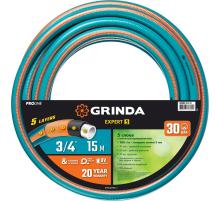 GRINDA EXPERT 5, 3/4″, 15 м, 30 атм, пятислойный, плетёное армирование, поливочный шланг, PROLine (429007-3/4-15)