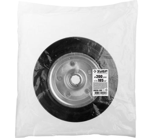ЗУБР d 200 мм, г/п 185 кг, игольчатый подшипник, резина/металл, колесо, Профессионал (30936-200)