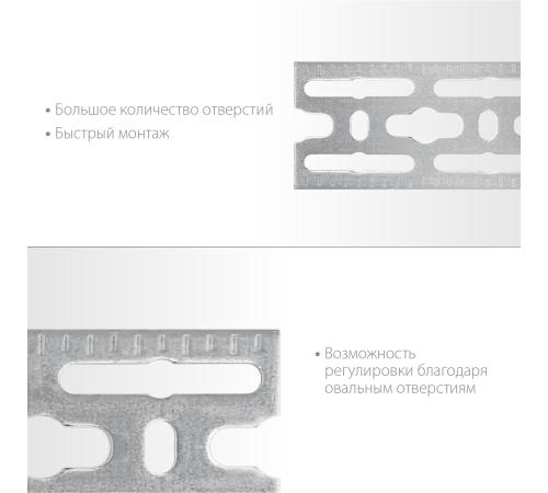 ЗУБР 50 x 2000 x 3 мм, цинк, монтажная шина (310249)