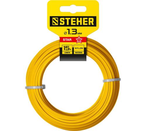 STEHER ЗВЕЗДА, 1.3 мм, 15 м, леска для триммера (75010-1.3)
