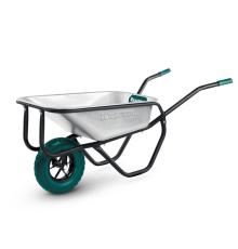 KRAFTOOL MAXDrive-1 110л, 260 кг, одноколесная, с трубным усилителем, кузов 0,9 мм, полиуретановое колесо, тачка строительная (39862)