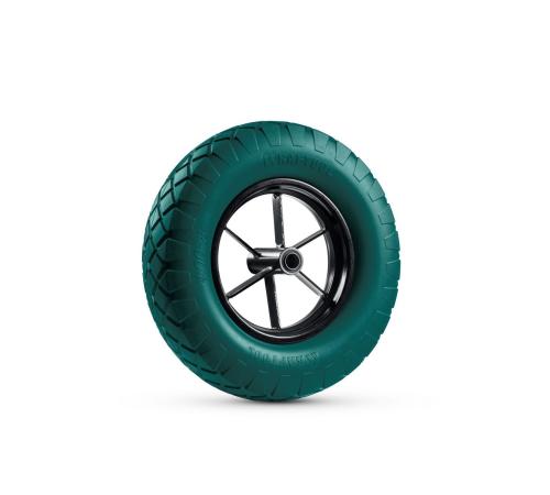 KRAFTOOL MAXDrive на спицевом диске, 4.80/4.00-8 х 380 мм, для тачек (арт. 39860, 39862), подшипник - 20 мм, колесо полиуретановое для тачек (39869)