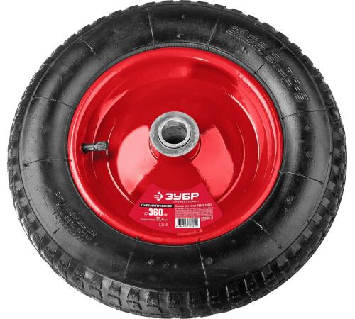 ЗУБР КП-2, 3.25″ х 360 мм, для тачек (арт. 39950 39952), стальной диск, подшипник - 25,4 мм, пневматическое колесо (39955-2)