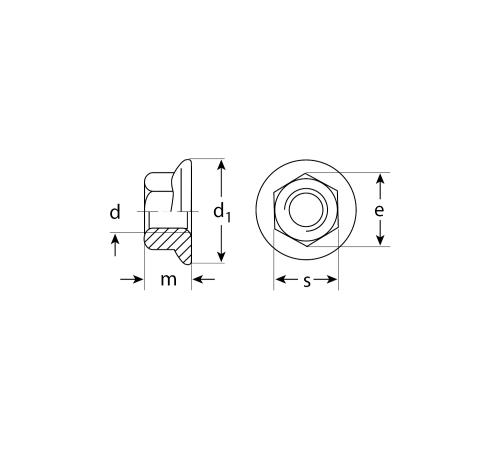 ЗУБР DIN 6923, кл. пр. 8, M14, цинк, 5 кг, гайка с фланцем (303630-14)