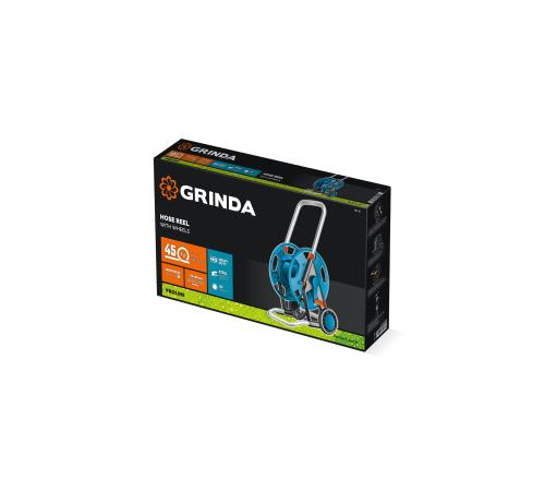 GRINDA HC-45, для шлангов 45м x 1/2″ и 20м х 3/4″, усиленные колёса, телескопическая ручка, катушка для шлангов ProLine (8-428425)